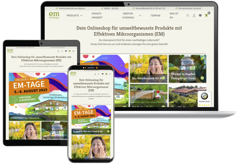 Responsive Webdesign E-Commerce Shop EM_Chiemgau